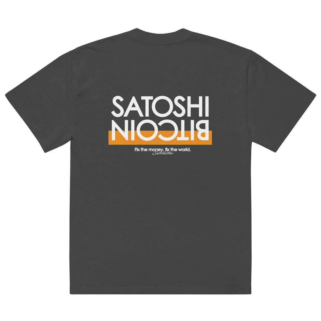 SATOSHI_BITCOIN Oversized Shirt - Dark Grey